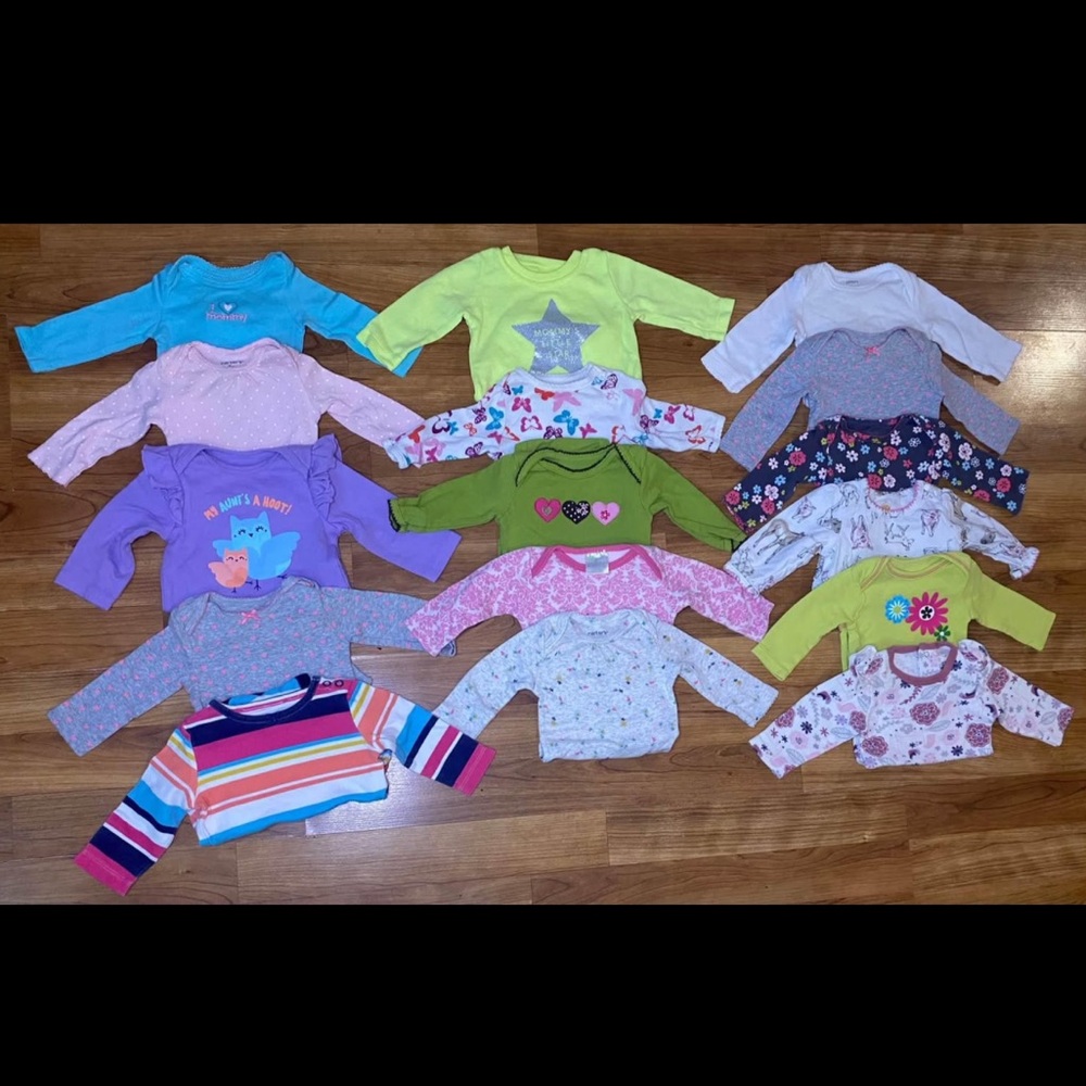 Baby girl 3 month long sleeve onsies lot